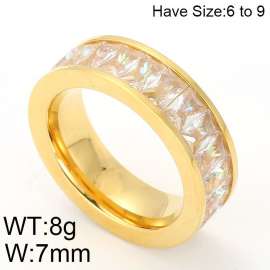 Stainless Steel Stone&Crystal Ring