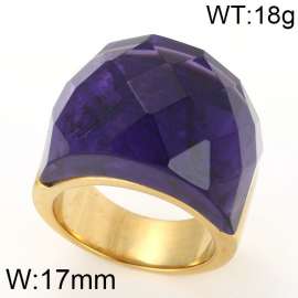 Stainless Steel Stone&Crystal Ring