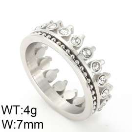 Stainless Steel Stone&Crystal Ring