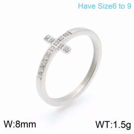 Stainless Steel Stone&Crystal Ring