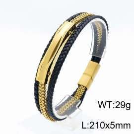 Stainless Steel Leather Bracelet