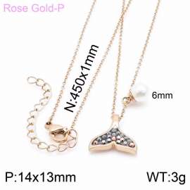 SS Rose Gold-Plating Necklace