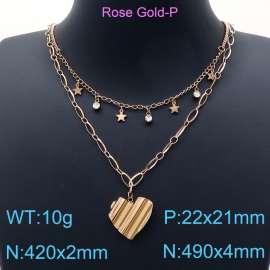 SS Rose Gold-Plating Necklace