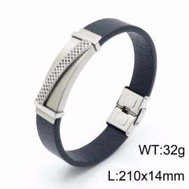 Stainless Steel Leather Bracelet