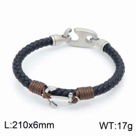 Stainless Steel Leather Bracelet