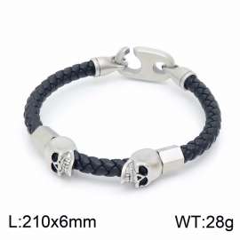 Stainless Steel Leather Bracelet