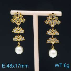 Stainless Steel Stone&Crystal Earring