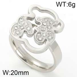 Stainless Steel Stone&Crystal Ring