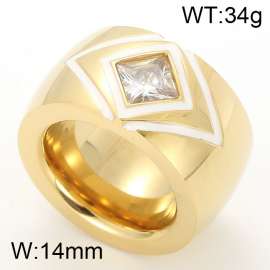 Stainless Steel Stone&Crystal Ring