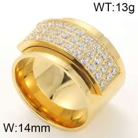 Stainless Steel Stone&Crystal Ring