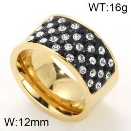 Stainless Steel Stone&Crystal Ring