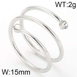 Stainless Steel Stone&Crystal Ring