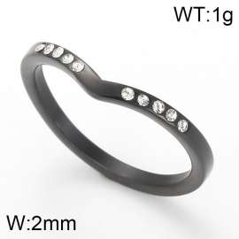 Stainless Steel Stone&Crystal Ring