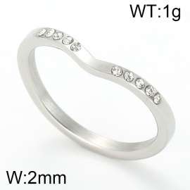 Stainless Steel Stone&Crystal Ring