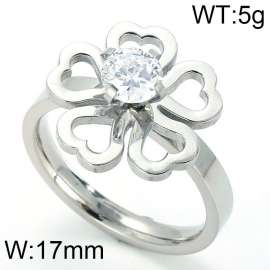 Stainless Steel Stone Ring