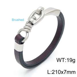 Stainless Steel Leather Bracelet