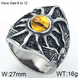 Stainless Steel Stone&Crystal Ring