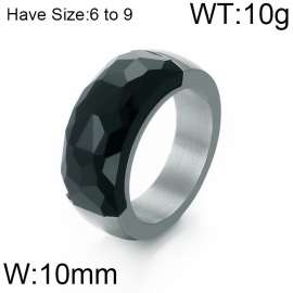 Stainless Steel Stone&Crystal Ring