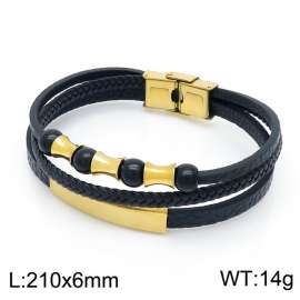 Stainless Steel Leather Bracelet