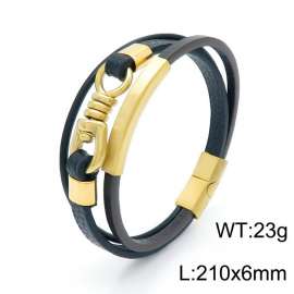 Stainless Steel Leather Bracelet