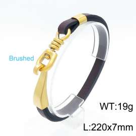 Stainless Steel Leather Bracelet