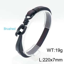 Stainless Steel Leather Bracelet