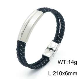 Stainless Steel Leather Bracelet