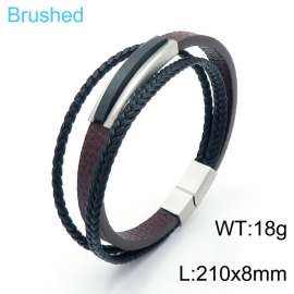 Stainless Steel Leather Bracelet