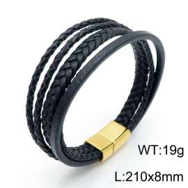 Stainless Steel Leather Bracelet