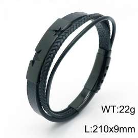 Stainless Steel Leather Bracelet