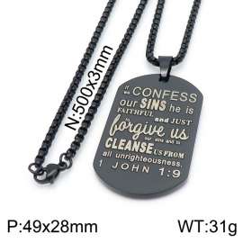 Stainless Steel Black-plating Necklace