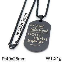 Stainless Steel Black-plating Necklace