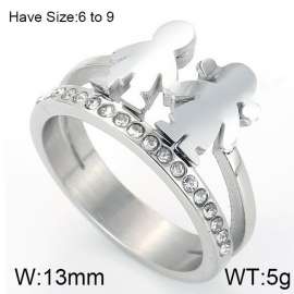 Stainless Steel Stone&Crystal Ring