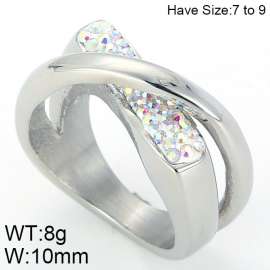 Stainless Steel Stone&Crystal Ring