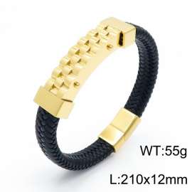 Stainless Steel Leather Bracelet