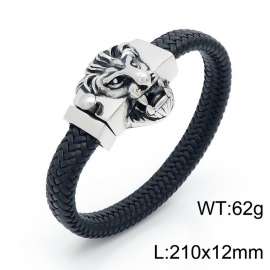 Stainless Steel Leather Bracelet