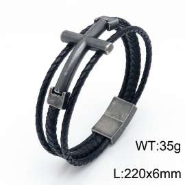 Stainless Steel Leather Bracelet