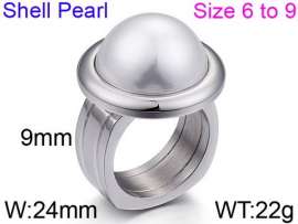 SS Shell Pearl Rings