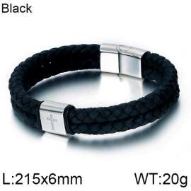 Stainless Steel Leather Bracelet