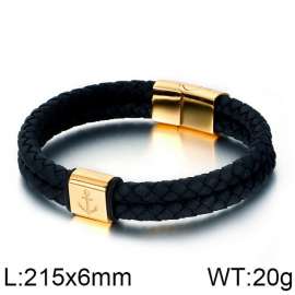 Stainless Steel Leather Bracelet