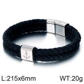 Stainless Steel Leather Bracelet