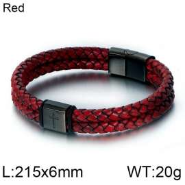 Stainless Steel Leather Bracelet