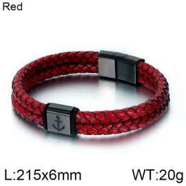 Stainless Steel Leather Bracelet