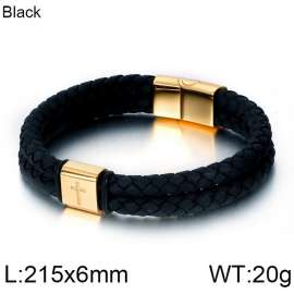 Stainless Steel Leather Bracelet