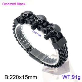 Stainless Steel Oxidized Black Bracelet