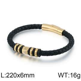 Stainless Steel Leather Bracelet