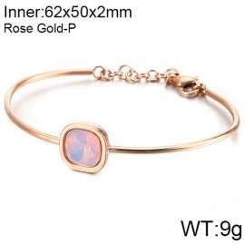 Stainless Steel Stone Bangle