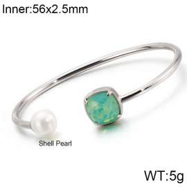 Stainless Steel Stone Bangle