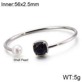 Stainless Steel Stone Bangle