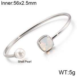 Stainless Steel Stone Bangle